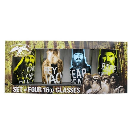 Duck Commander Logo/Faces 16oz Pint Glass 4-Pack