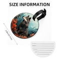 thumbnail image 5 of Wolf Set of 2pcs PU Leather Round Suitcase Tags with Privacy Cover and Name ID Tag - Ideal for Travel Luggage, Handbags, Backpacks, School Bags, 5 of 6