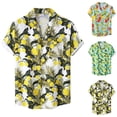 thumbnail image 2 of Camisas De Vestir Para Hombre Slim Fit Hombres Verano Impreso Top Camisa Cuello Top Casual Suelto Camisa de manga corta Blusa (Green, M), 2 of 2