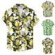 thumbnail image 2 of Camisas De Vestir Para Hombre Slim Fit Hombres Verano Impreso Top Camisa Cuello Top Casual Suelto Camisa de manga corta Blusa (Green, M), 2 of 2