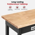 thumbnail image 6 of Workbench for Garage,ENJOYWOOD Heavy Duty 48 inch Wood Work Bench with Drawer and Wall Mounted Shelf,Rubber Wood Tabletop,2000 LBS Load Bearing Workstation Garage Desk Table Worktable, 6 of 8
