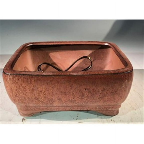 Ceramic Bonsai Pot - Professional Series, Aztec Orange - Rectangle
