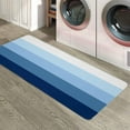 thumbnail image 6 of Kitchen Rugs and Mats,Ombre Blue Stripes Geometric 2 Piece Anti Fatigue Area Runner Rug Set Comfort Standing Floor Mat,Modern Art Gradient Non Slip Absorbent Doormats for Laundry/Bathroom/Bedroom, 6 of 6