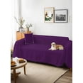 thumbnail image 3 of Pure Dark Purple Sofa Covers for 2-3 Cushion Couch L-Shaped Sectional, Simple Solid Color Washable Sofa Covers Slipcover for Living Room Furniture, Couch Cover Blanket 71"x134", 3 of 9