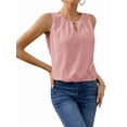 thumbnail image 2 of Fashion Buttoned Round Neck Solid Color Vest Pink L, 2 of 6
