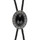 thumbnail image 1 of Bolo tie, Handmade Round Shape Western Cowboy Bola tie black, 1 of 4