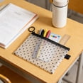 thumbnail image 1 of HCBY Heart Mesh Zipper Pouch, Semi-transparent See-through, Heart Pattern Print, Smooth Zipper for Student Stationery, 1 of 7