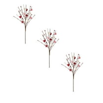 XJGHHSY Valentine’s Day Gifts, Valentines Day Decorations, 3 PCS Artificial Berry Flower Stems Red Heart Shaped Berry Picks for Valentine’s Day, Propose, Wedding, Home Decor,White Ping Red hreat