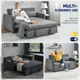 thumbnail image 6 of Lunale Convertible Futon Sofa Bed for Living Room, Modern Upholstered Loveseat Sleeper in Gray, 6 of 9