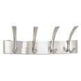 thumbnail image 2 of Metal Coat Rack, Steel, Wall Rack, Four Hooks, 14.25w X 4.5d X 5.25h, Brushed Nickel | Bundle of 5 Each, 2 of 2