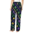 thumbnail image 3 of Bingfone Pajamas For Women,Mardi Gras Strings Of Beads Pajama Pants With Pockets-Small, 3 of 9