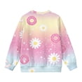 thumbnail image 5 of COEQINE Back to School Cardigan for Girls, Fun Print Lightweight Long Sleeve Sweater Alternative, Button Front Layer for Classroom & Playground, for 11-12 Years, Donut Daisy Pink, 5 of 7