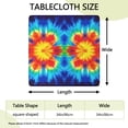 thumbnail image 2 of Colorful Tie Dye Flowe Square Fitted Tablecloth with Elastic Edge,Square Table Cover,Washable Elastic Table Cover for Home Kitchen Party Decor 34"x34", 2 of 6