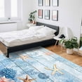 thumbnail image 6 of Area Rugs Indoor Non-Slip Rectangle Rug 4x6 Ft Sea Animals Summer Ocean Beach Starfish Coral Wood Board Rug Rubber Backing Floor Mats Non Shedding Home Decor Carpet for Entryway Living Room, 6 of 8