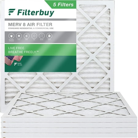 

Filterbuy 17x17x1 MERV 8 Pleated HVAC AC Furnace Air Filters (5-Pack)