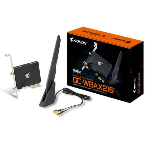 Tarjeta de Red AORUS Intel WI-FI 6E AX210 2400Mbps PCIe + Bluetooth 5.2 AORUS GC-WBAX210