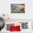 thumbnail image 5 of Acheng Horse Wall Art Pictures Animal Canvas Prints Eight Running Horses Paintings Posters Horses Artwork for Wall Office Decor Living Room Home Decorations Framed 20x16in, 5 of 6