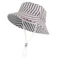 thumbnail image 2 of QSAWXQZ Kids' Striped Bucket Sun Hat Wide Brim Cap with Chin Strap Breathable for Summer Outdoor 1-2Y, 2 of 5