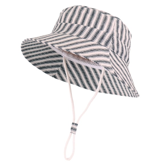 SAWOBUUN Baby Striped Bucket Hat Cute Adjustable Sun Protection Cap for Toddlers Lightweight Summer Outdoor Beach Hat