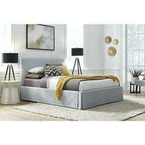 Modus Furniture Shelby Upholstered Skirted Panel Bed in Sky