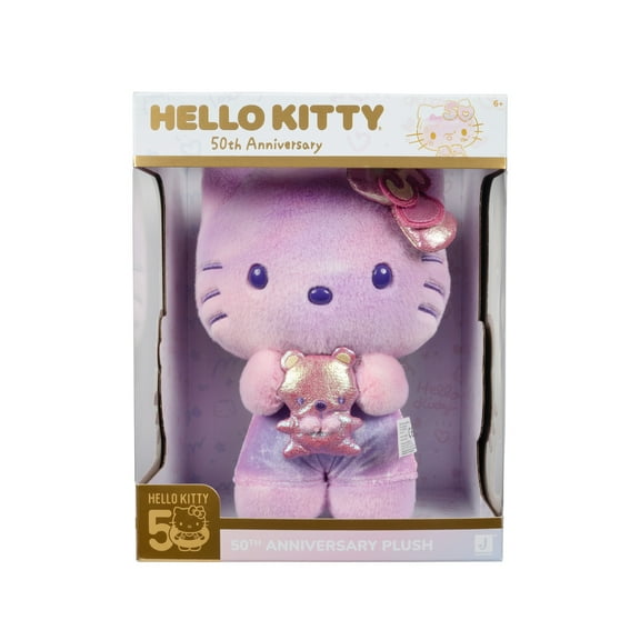 Hello Kitty and Friends, 50th Anniversary 8-inch Hello Kitty Plush with 50th Anniversary Teddy Bear