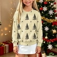 thumbnail image 4 of Christmas Boys Girls Sweater Kids Crewneck Long Sleeve Pullover Knit Tops,Relaxed Warm For Festival School Wear,Beige,7-8 Years, 4 of 6