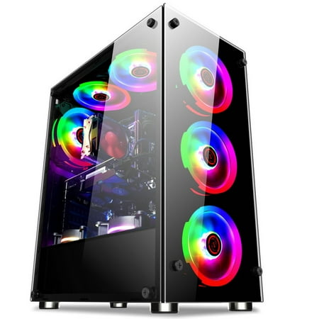 Gaming Computer PC Case For ATX/M-ATX/ITX Desktop  Mainframe ATX HD Audio 6