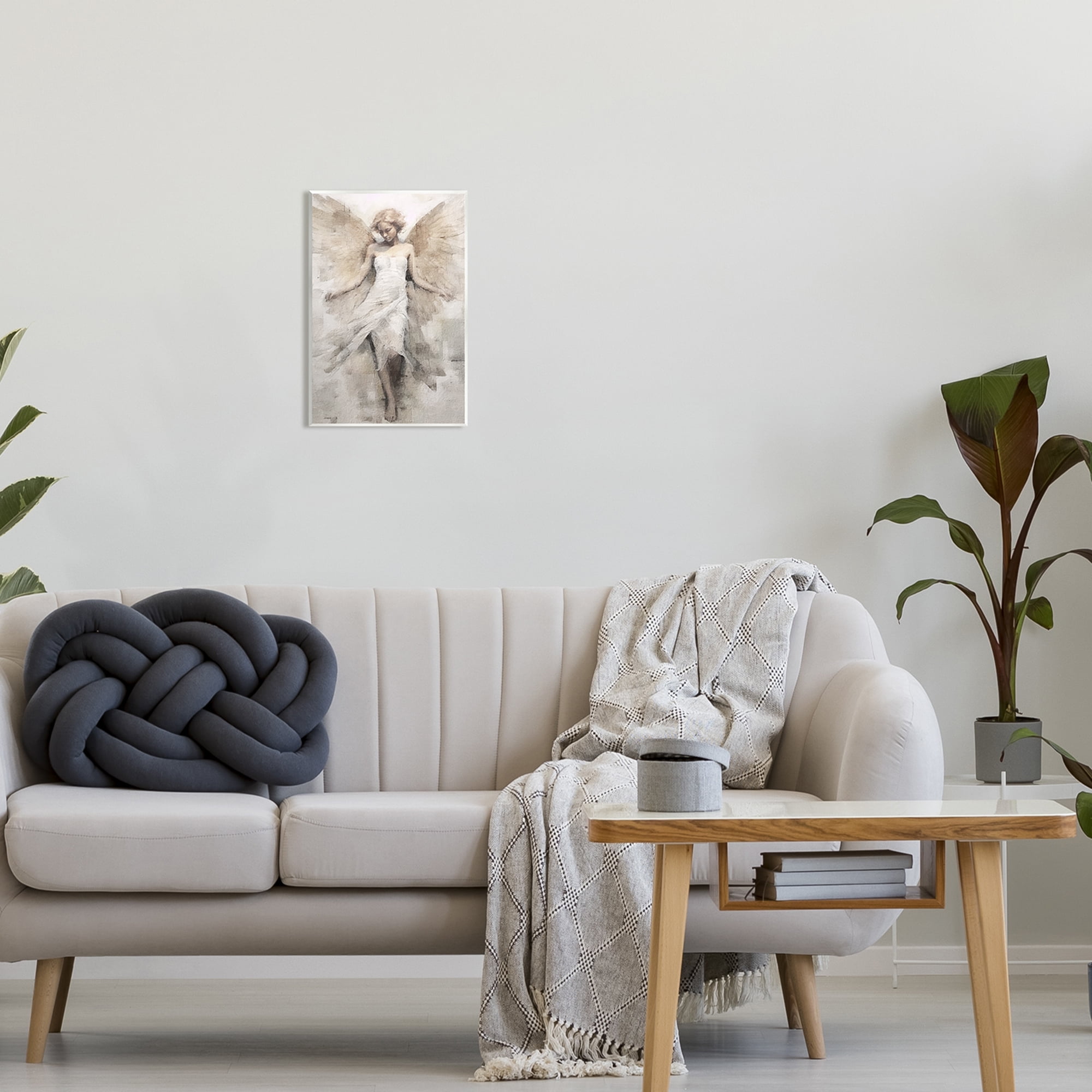 Stupell Industries Ivory Abstract Angel Animals & Insects Painting Unframed Art Print Wall Art, 10 x 15