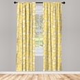 thumbnail image 3 of Ambesonne Yellow Curtains, Doodle Hearts Flowers, Pair of 28"x95", Multicolor, 3 of 5