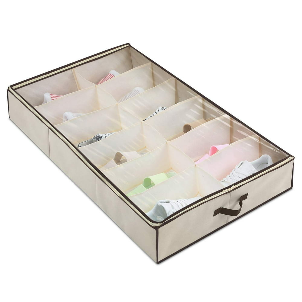 plastic shoe storage under bed