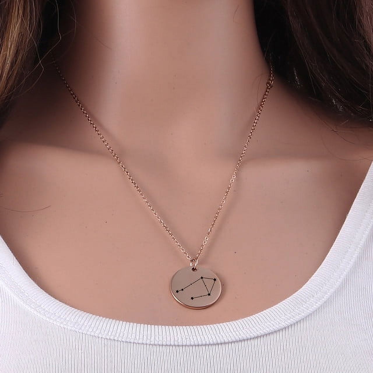 Zodiac Jewelry - Horoscope Constellation Necklace - Zodiac Birthday Gift with Back Can Engraved Name - Zodiac Gift for Girl
