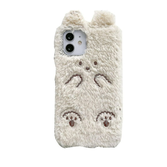 Cute Girls Fluffy Plush Cat Phone Case Cover For Iphone 7 8 Xs Xr 12 13 Pro Maxjxlgv