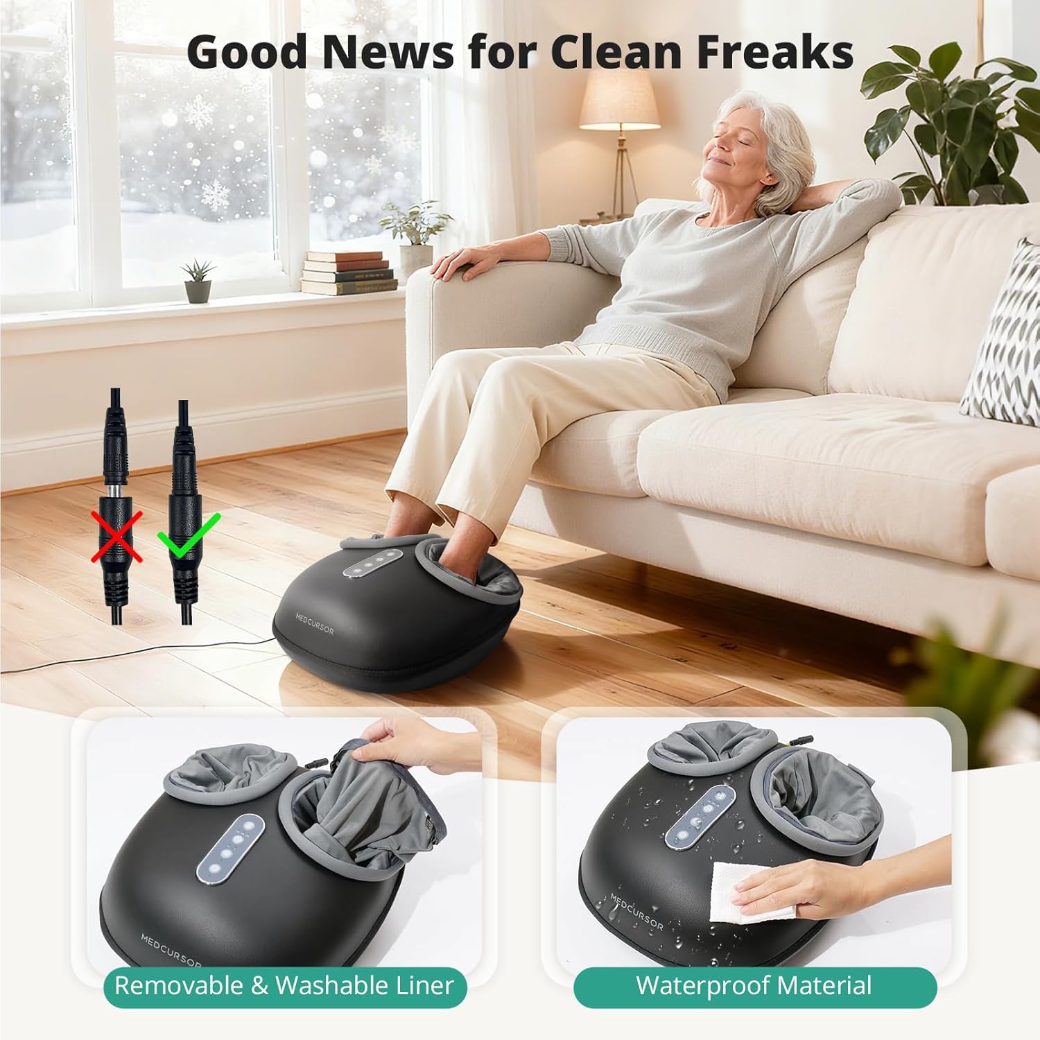 Heated Foot Massager with Shiatsu Kneading and  Pressure for Tired Muscles Relief