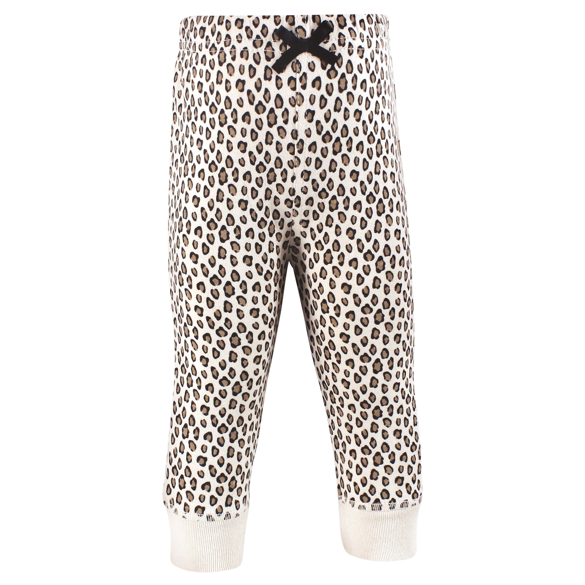 Hudson Baby Girls Cotton Pants and Leggings, Leopard Bows, 5T