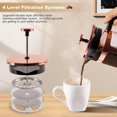 thumbnail image 3 of French Press Coffee Tea Maker Upgrade Heat Cold Resistant Thickened Glass with 4 Level Stainless Steel Filtration System Brew Coffee & Tea BPA Free, 3 of 5