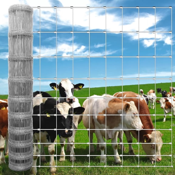 Farm Fence, 5ft x 164ft Galvanized Wire Fencing, Heavy Duty Zinc-Coated Livestock Fence, for Yard, Garden and Animal Protection
