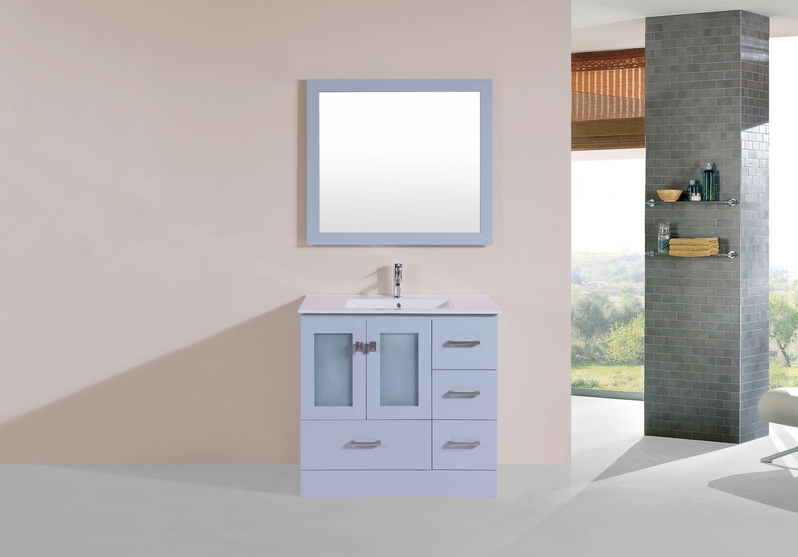 Gray 36 8nch Bathroom Vanity Set