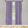 thumbnail image 3 of Ambesonne Purple Mandala Curtains, Oriental Lines, Pair of 28"x95", Dried Rose Pale Blue, 3 of 5