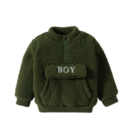 

Boys Sweatshirt Winter Warm Half Zipper Neck Pullover Sweatshirts