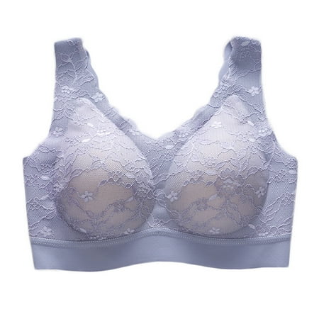 

Clearance! 3D Wireless Contour Lace Bra Breathable Underwear Seamless Stretchy Sexy Comfortable Sports Bras Top Vest for Sports Running Gray 2XL