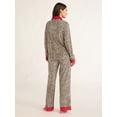 thumbnail image 3 of Joyspun Women's Velour Notch Collar Top and Pants Pajama Set, 2-Piece, Sizes S-3X, 3 of 4
