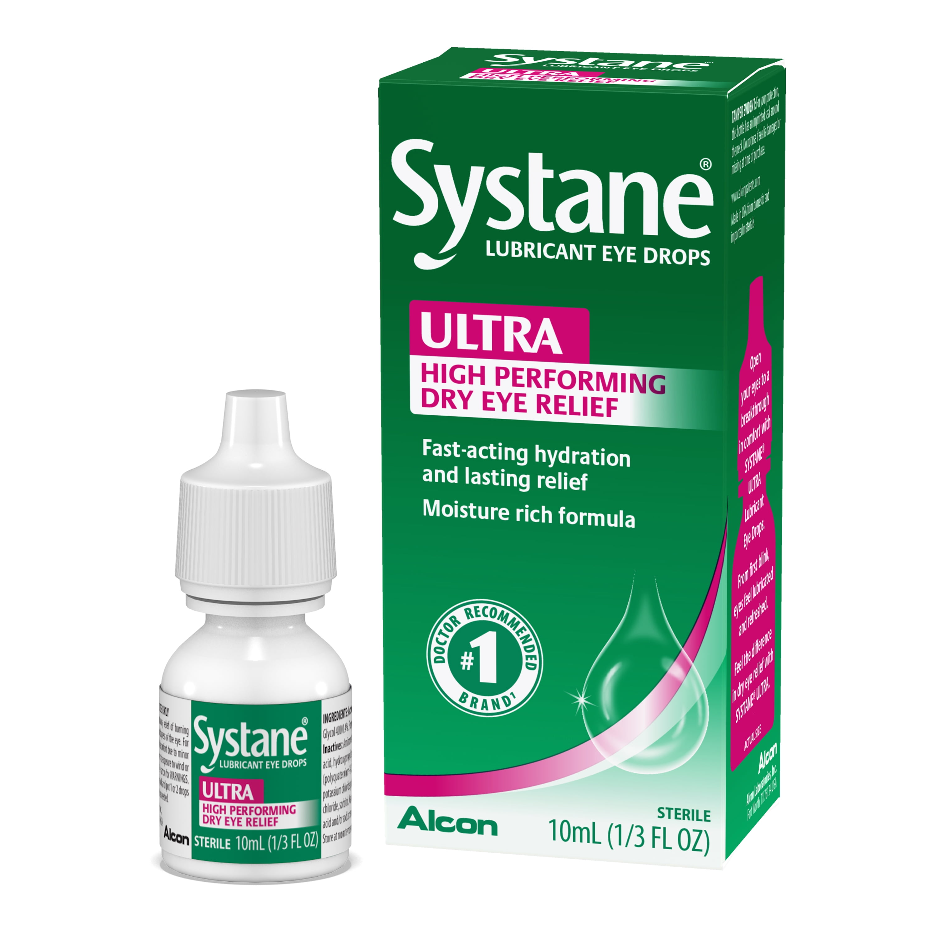 (3 pack) Systane Ultra Liquid Eye Drops for Dry Eye Relief and Daily Use, 10 ml