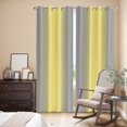 thumbnail image 3 of Yellow Grey Stripes Kitchen Curtains 84 Inch Length, Modern Minimalist Solid Gradient Grommet Top Bedroom Living Room Curtains, Light Filtering Cafe Curtain Drapes 2 Panels Set 84''x84'', 3 of 9