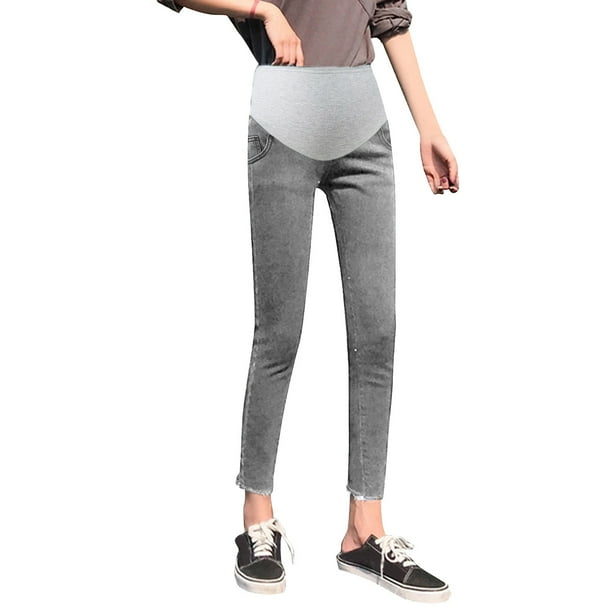 Gibobby Pantimedias Termicas Mujer Vientres talle mujer para pantalones polainas cómodos embarazadas Pantalones(Gris, L)
