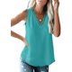thumbnail image 2 of Camiseta de Tirantes Holgada Sin Mangas con Cuello en V y Encaje de Pestañas de Verano, Azul Brillante, Talla S, 2 of 9