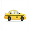 thumbnail image 3 of New York Taxi Duvet Cover Set, Side View Design Illustration of Modern Style Checker Cab Art Print, Decorative 3 Piece Bedding Set with 2 Pillow Shams, Calking Size, White and Mustard, by Ambesonne, 3 of 3