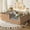 Natural + MDF + Metal + Teddy + Full, variant on Full Size Soft Upholstered Floor Bed, Montessori Floor Bed with Full Surround Safety Rails, Low to Ground Bed Frame for Boys Girls, Green