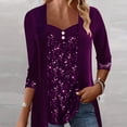 thumbnail image 6 of Women's sequined long-sleeved top with, 6 of 9