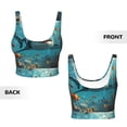 thumbnail image 6 of Rateoe Realistic Ocean Shark Print Womens' Sports Bras Scoop Neck Sports Vest- Padded U Back Seamless High Impact Support, 6 of 7