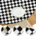thumbnail image 4 of Black White Diamond Checkered Pattern Round Fitted Tablecloth with Elastic Edge,Dining Table Cover Waterproof,Outdoor Round Tablecloth for Camping,Dining,Indoor and Outdoor, 4 of 7